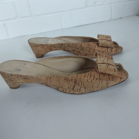Stuart Weitzman Cork Mules sz 7.5 - Picture 2 of 6